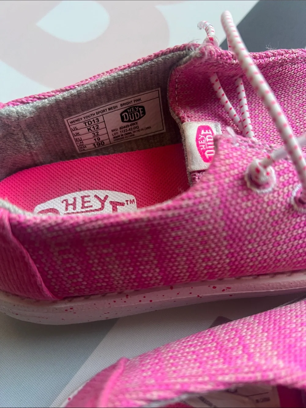 Hey Dude Kids Pink Slip-On Lace Sneakers